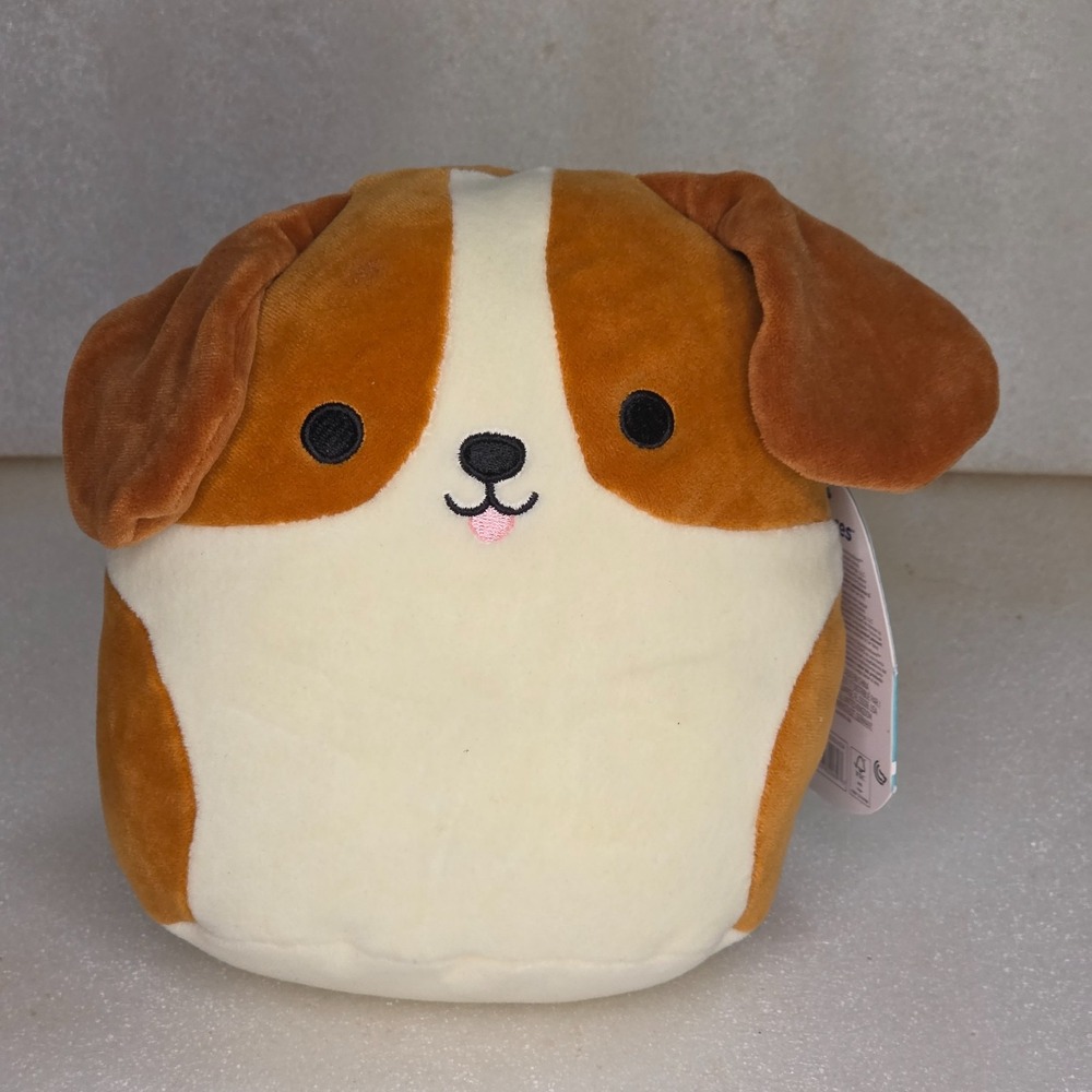 Squishmallows Jazwares Tyree Plush Brown White Black Puppy Dog Toy 7" New